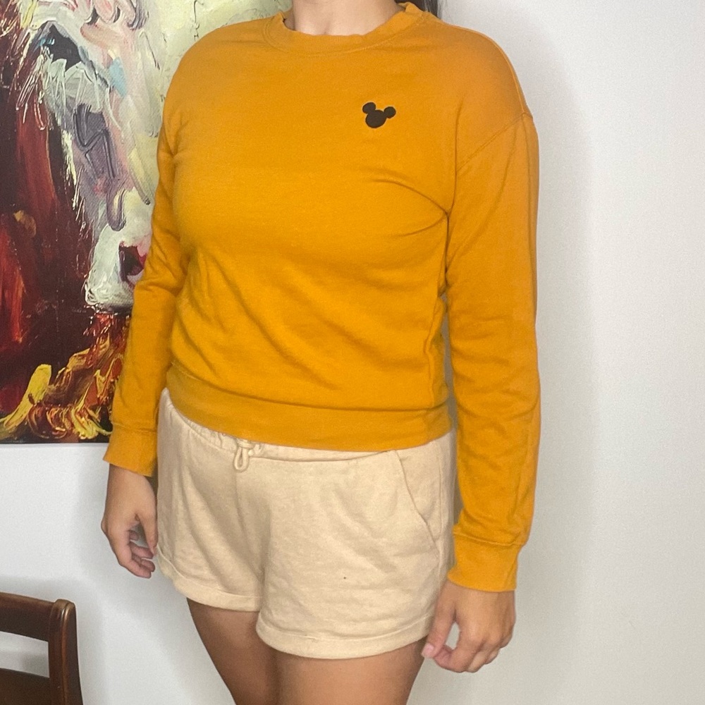 H & M Long Sleeve Rust Orange Disney Mickey Top Size Small